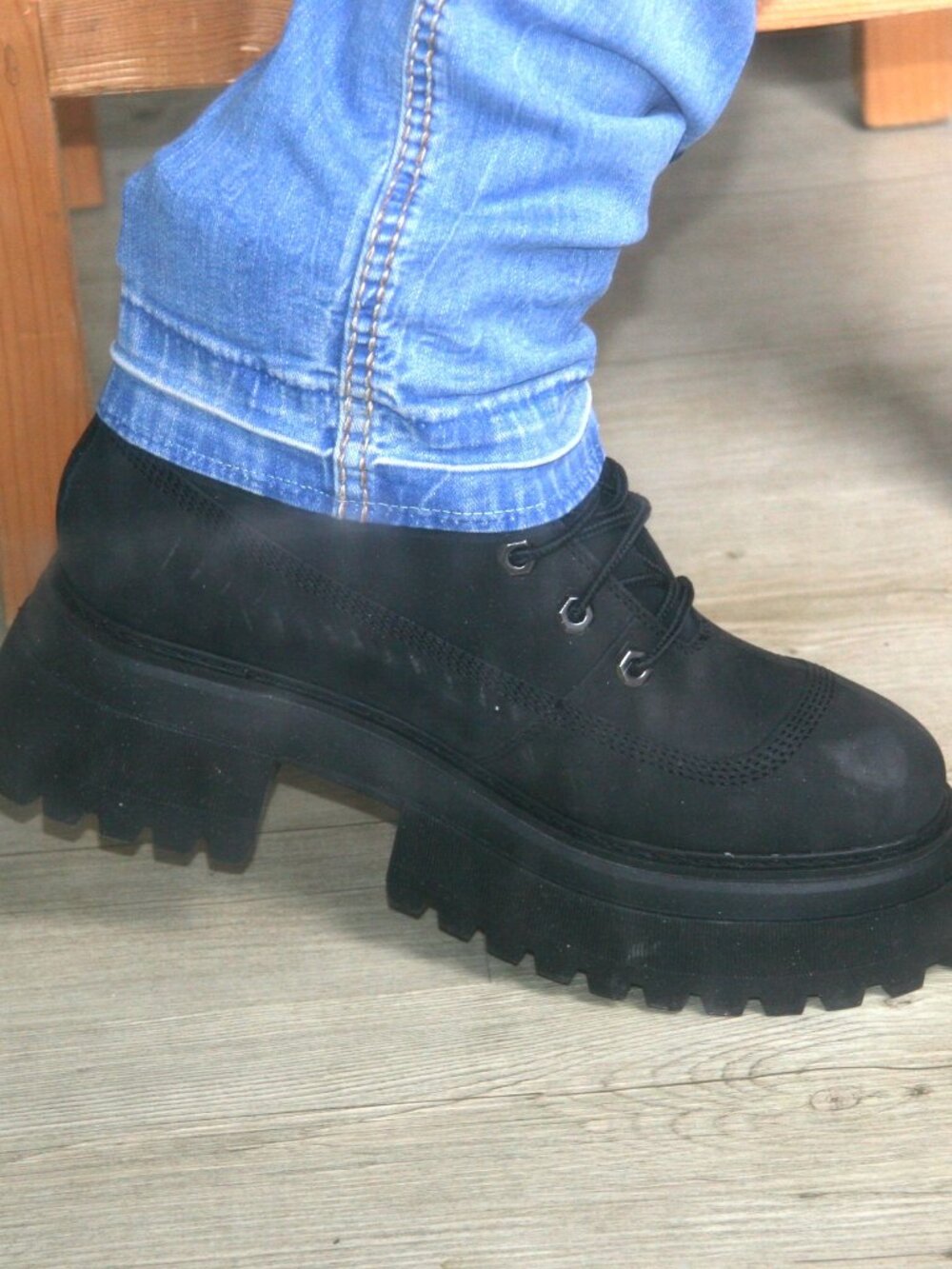 Black suede platform Timberlands